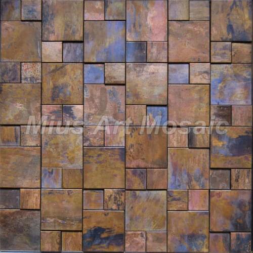 Fashion style 3D copper metal mosaic tile