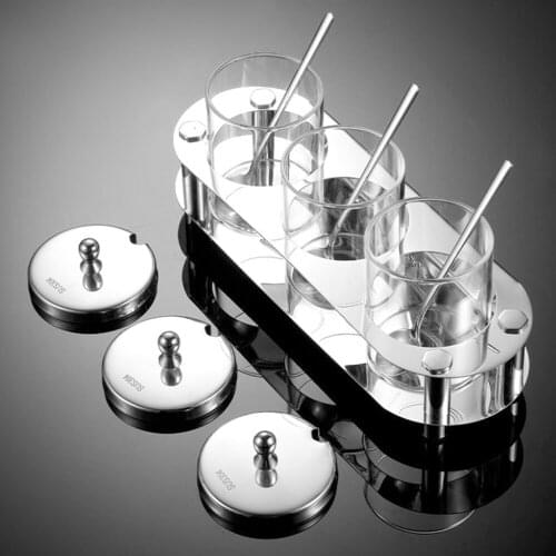 Multi-FunctionGlass Seasoning Jar Storage Rack Kitchen Organizer Seasoning Spice Jar Holder Pepper Spray