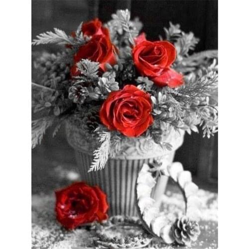 Flower DIY Cross Stitch Embroidery 11CT Kits Needlework Craft Set Printed Canvas Cotton Thread Home Decoration New Design Sale