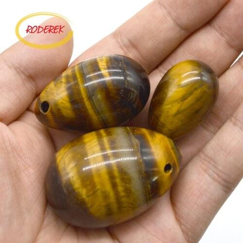 Jade Egg Set Drilled Tiger Eyes Stone Yoni Egg For Healthcare Body Vaginal Muscle Massager