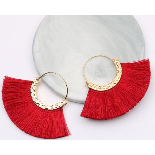 2020 New creative alloy national Romantic Su semicircle C - shaped earrings for women