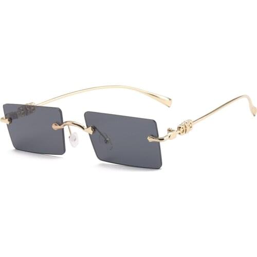 2021 New Fashion Rimless Sunglasses European and American Small Frame Sunglasses Ladies Cross-border Trend Sunglasses