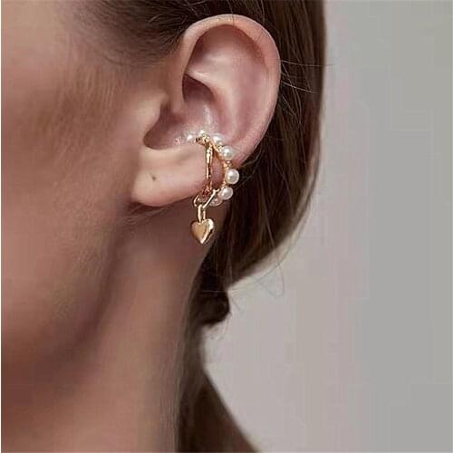New Arrival Fashion Clip Earrings Metal Trendy Heart Women Simple Elegant Korean Female Jewelry