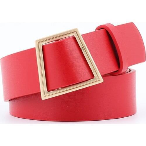 2018 wide strap Female belt PU without needle Unique Smooth buckle Men womens Belt Length 103cm