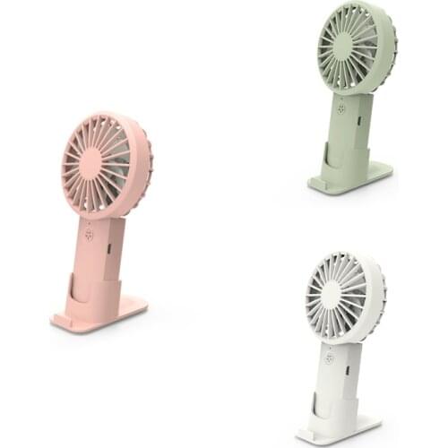 Handheld USB Charging Dual Motor Small Fan Mini Portable Bracket Dual Motor Double Blade Wind Large Silent Small Fan
