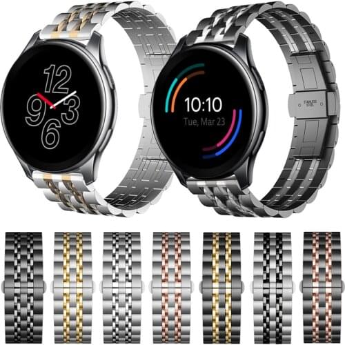 22mm Stainless Steel Butterfly buckle Strap for Oneplus Watch band for One plus Wrist Strap Bracelet WatchBands