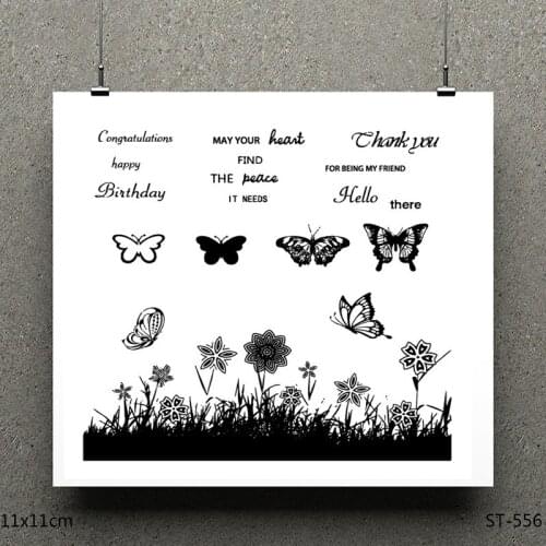 AZSG Dancing butterfly Clear Stamps/seal for DIY Scrapbooking/Card Making/Photo Album Decoration Supplies