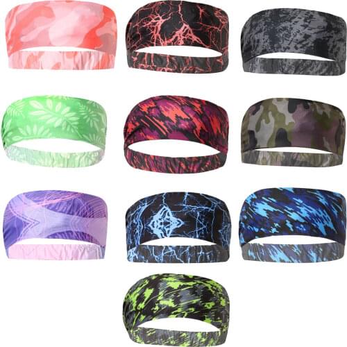 YiZYiF Absorbent Sport Sweat Headband Elastic Camouflage Sweatband for Men Yoga Hair Bands Head Outdoor Gym