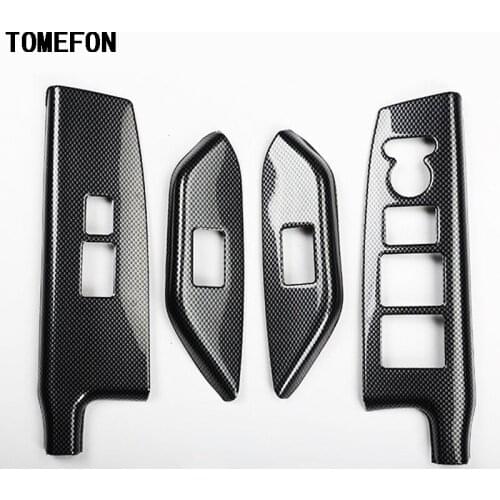 TOMEFON For Honda Odyssey 2015 2016 LHD ABS Chrome Paint Door Window Lifter Adjustment Button Knob Armrest Interior Styling 4Pcs