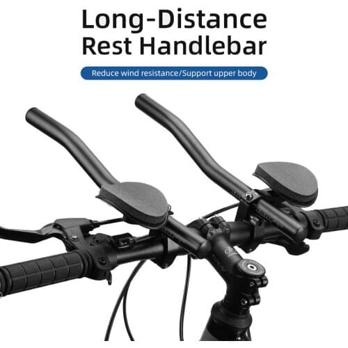 TT Bike Handlerbar Triathlon Relax Rest Bar Comfort Cushion Lightweight Aluminum Alloy Aero Bar for Time Trial Race Road Bike