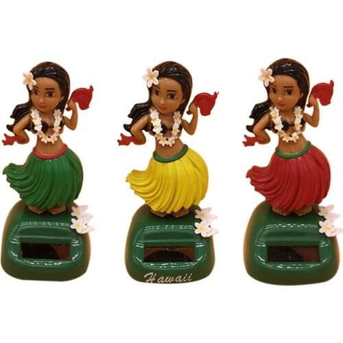 Car Solar Decoration Hawaiian Solar Grass Skirt Car Interior Decoration Car Interior Products Decompression Dashboard Decoration