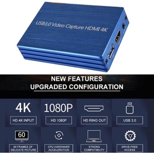 USB3.0 HDMI 4K High Definition Video Capture Card HDMI to USB Video Capture Dongle for Winodws Live Streaming
