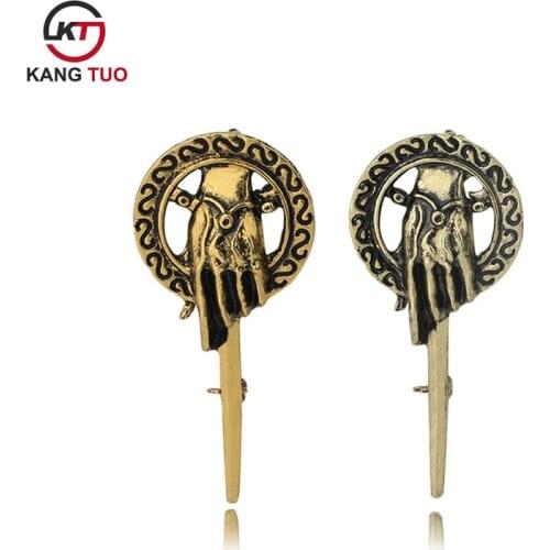 Euro-American Hot Sale Movie The Hand Of King Brooch Alloy Plated Pin For Women&Men Size 5.2*2.4cm