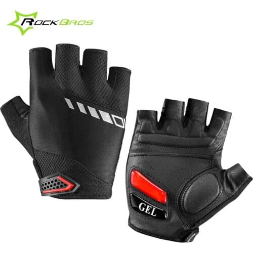 Rockbros Cycling Gloves Half Finger Gel Padded Shockproof Mountain Road Bike Gloves Men Women Bicycle Glove Guantes Ciclismo