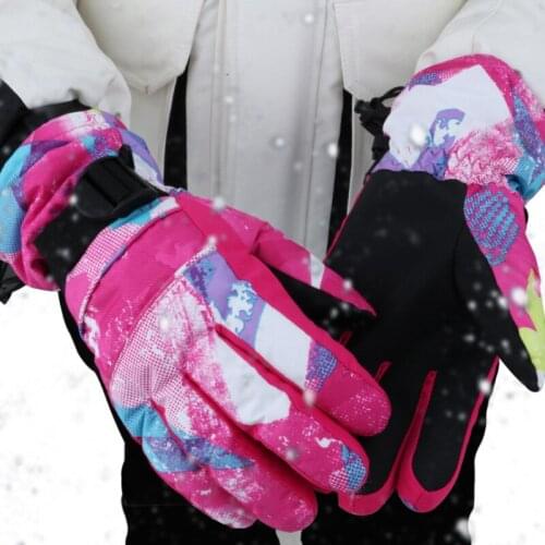 Windproof Ski Glove Graffiti Child Adult Unisex Waterproof Teens Breathable Winter Warm Cycling Snowboard Skiing Snow Gloves