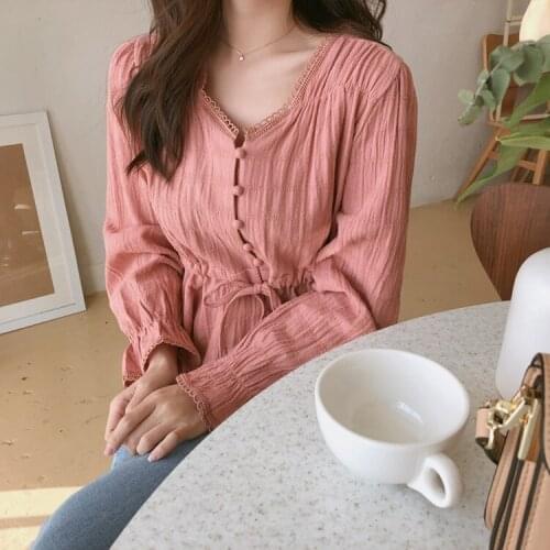 Vintage solid Lace white Shirt female Oversize Tops Women Long sleeve Girls Blouse Plus Size Autumn Women Blouses femme Blusas