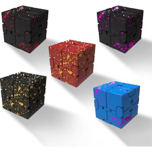 High Quality Fidget Toys Portable Aluminum Alloy Infinite Cube Camouflage Metal Stress Relief Cube for Children Adult Fidget Toy
