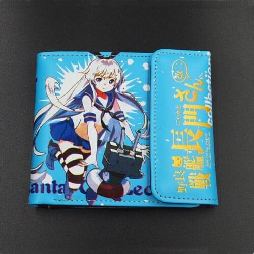 Japanese Anime Kantai Collection shimakaze Chaser PU Short Wallet Purse Colorful Printing Type B