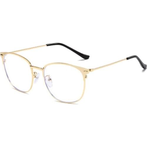 Rivet Oval Men Half Rim Computer Screen Anti Blue Light Filter Glasses Women