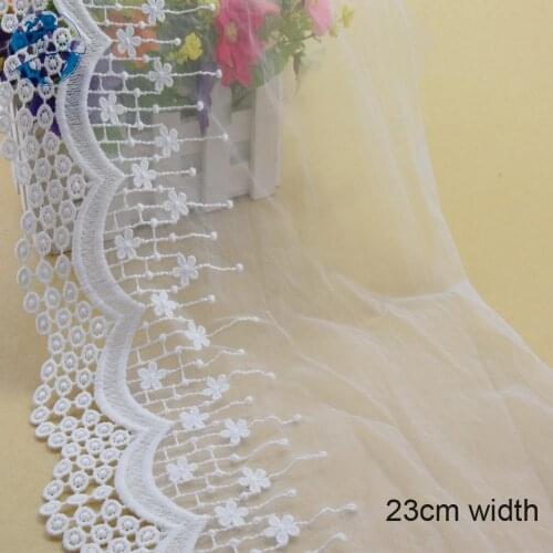 10yard 23cm wide polyester embroidery lace sewing ribbon guipure trim wedding decoration DIY dolls colthes Accessories lace#4016