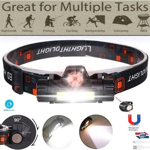 2 Led COB head lamp car inspect light Led head lamp head flashlight USB rechargeable headlamp USB magnet work light head torch