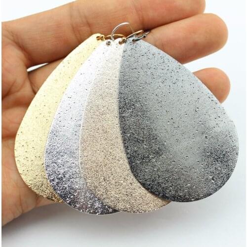 2020 Hot New Brand Designer Inspired Metallic Teardrop Dangle Drop Earrings for Women Brass Gold Leaves Drop Earrings