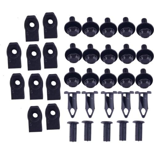 35Pcs/Set New Car Body Fender Bumper Shield U-nuts Clips Rivets Bolts Screws Fit For Nissan 350z 370z Infiniti G35 G37 FX35 FX45