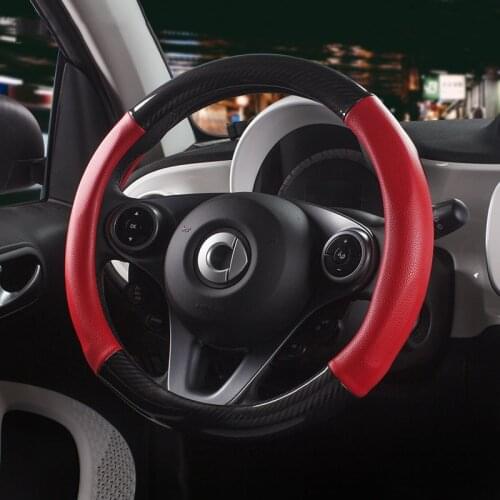 38CM Car Steering Wheel Cover For Mercedes Smart Fortwo Forfour 451 453 450 452 Crossblade City-Coupe Roadster Auto Decoration