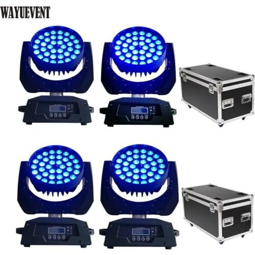 4pcs / lot high quality stage led zoom wash 36x12w rgbw 4in1 wash zoom moving head light flight case