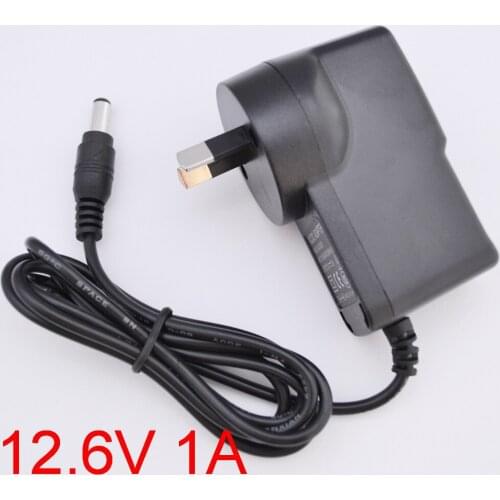 50PCS High quality 12.6V 1000mA 1A 5.5mm x2.1mm Universal AC DC Power Supply Adapter Wall Charger AU For lithium battery