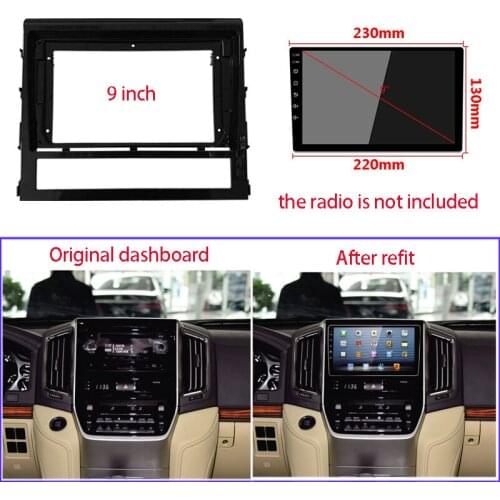 9 inch Car Radio Fascia For TOYOTA Land Cruiser 200(V8) 2015+ Audio Stereo Dashboard Panel Mounting Frame Kit Bezel