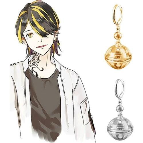 Anime Tokyo Revengers Figure Metal Kazutora Hanemiya Earrings Cosplay Hollow Ball Pendant Dangle Gifts Kids Collection Toys
