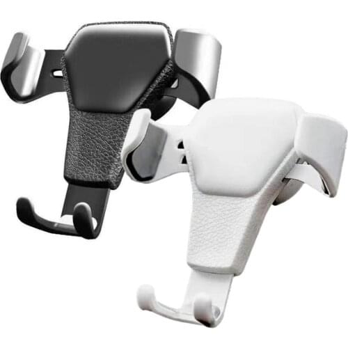 Car Phone Holder Universal Leather Gravity Support Air Vent Stand Mount No Magnetic Mobile Phone Bracket For Iphone Cellphones