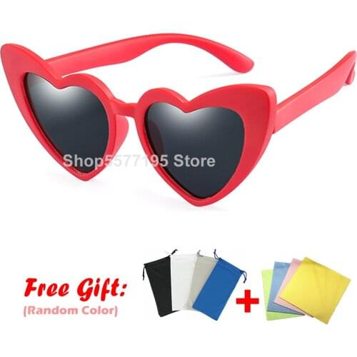 Children Kids Polarized Sunglasses Fashion Heart Shaped Boys Girls Sun Glasses UV400 Baby Flexible Safety Frame Eyewear 2020