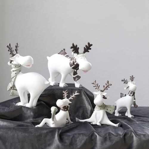 Home decoration accessories for living room deer figurine Animal figurines figurines for interior Nordic Modern Animal Figurine