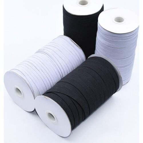 Elastic Bands 5Meters 3/6/8/10/12/15/25/30/35/40MM White Black Nylon Elastic Band Garment Trousers Sewing Accessories DIY Crafts