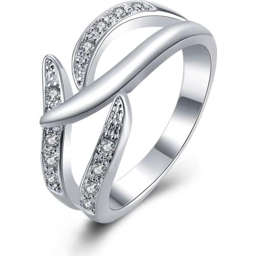 Elegant women silver Wedding ring Jewelry Fashion Lady best quality fashion Charm wedding classic Jewelry Christmas Gift R857