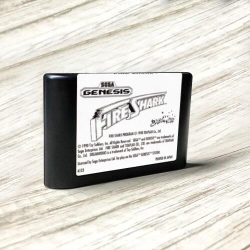 Fire Shark - USA Label Flashkit MD Electroless Gold PCB Card for Sega Genesis Megadrive Video Game Console