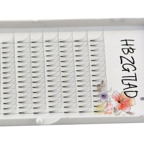 HBZGTLAD NEW 0.05/0.07/0.1 C/D curl 4D volume eyelash extensions Short Stem synthetic hair russian volume lashes pre-made fans