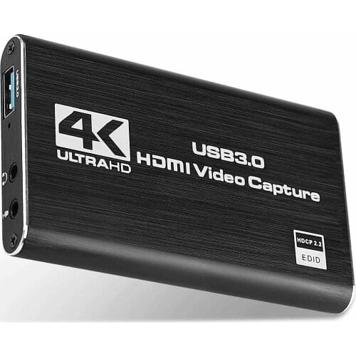 4K HDMI To USB 3.0 Video Capture Card Dongle for OBS Game Live Stream Mic Input