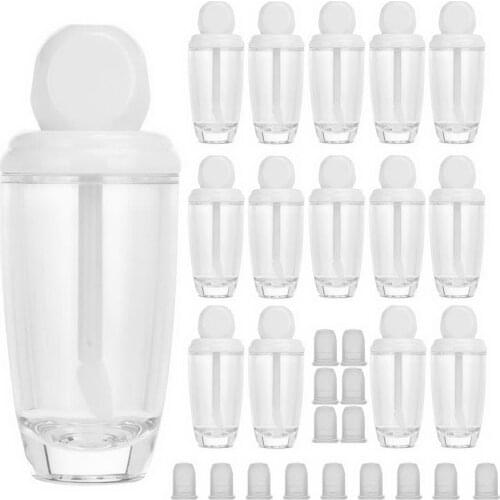 100pcs 10ml Lip Gloss Containers White Clear Lipgloss Tubes with Wand Empty Refillable Cute Round Lip Balm DIY Tube Bottles
