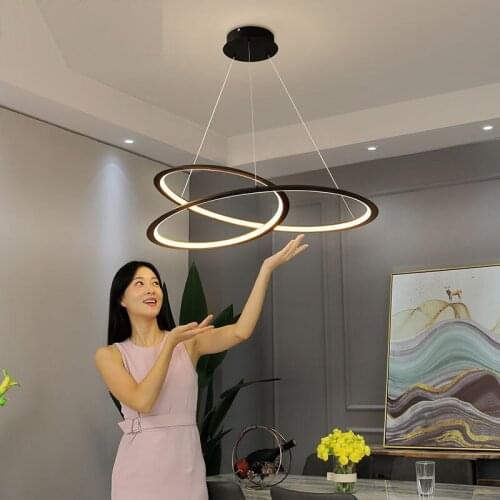 Creative curved LED chandelier Residential living room dining room bedroom study lamp Commercial & Office Decorative Lighting