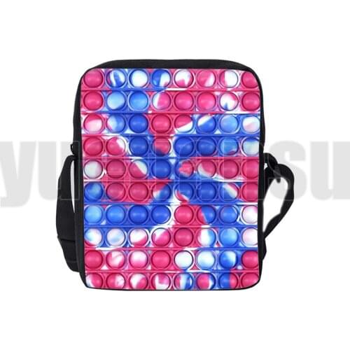 Hot POP It Handbags Zipper Crossbody Bags for Teenage 3D Family Games Rainbow POP Fidget Shoulder Bag Cartoon Pack Children