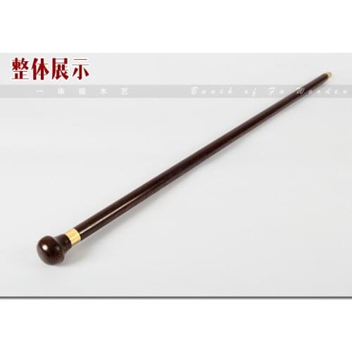 Copper Grandpa Good Lucky CHINESE BLACK CANE WOOD CIVILIZATION CANE WALKING STICK CRUTCH COLLECTIBLE OLD