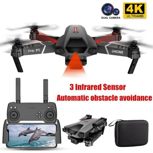 P5 Rc Mini Drone With Dual Camera Drones Hd 4k Fpv Wifi Profesional Helicopters Infrared Obstacle Avoidance Quadcopters Dron Toy