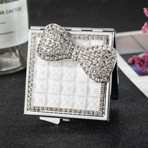 Mini Pocket Cosmetic makeup mirror,2 Sides Foldable hand compact mirror make up bowknot,Wholesale Party Favors Gifts Souvenirs