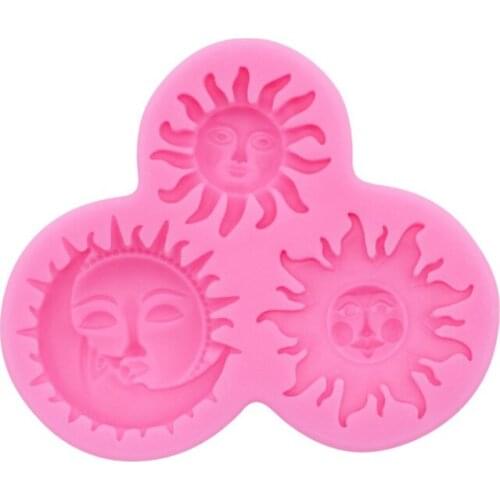 Sun and Moon Face Soft Silicone Mold Keychain Mold DIY Silicone Baking Molds Crystal Mold Soap Making dropshipping