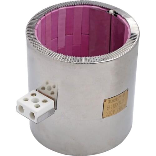 55x80mm/55x145mm/110x75mm/110x110mm/110x140mm/110x170mm Red Ceramic Band Heater Element Max High-temperature to 1200 Degrees