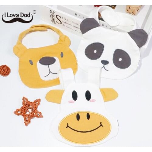 Cute Cartoon Animal Baby Bibs Soft Cotton Kids Children Lunch Bib Girls Boys Apron Baby Feeding Stuff