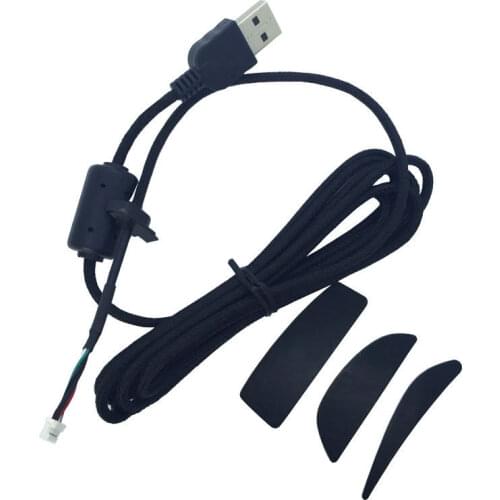 New High Quality 2M LG G9X G9 Mouse USB Cable/ Line/ Wire & 1set Mouse Feet / Skate Braided Wire Snakeskin Line